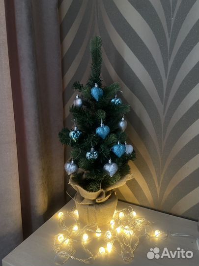 Елочные игрушки сердечки