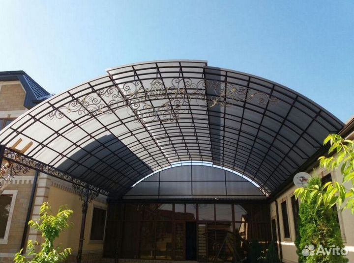 Кованные навесы из поликарбоната