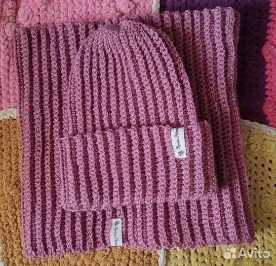 Теплый вязанный комплект