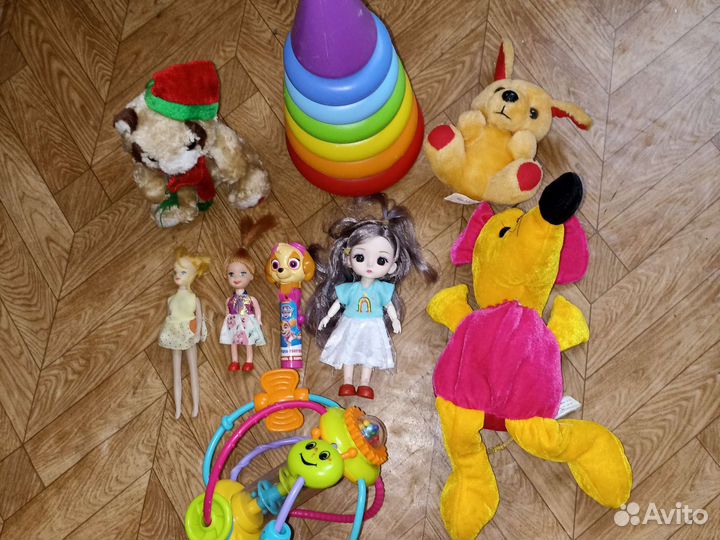 Игрушки пакетом,куклы, каталка, шар Baby Go