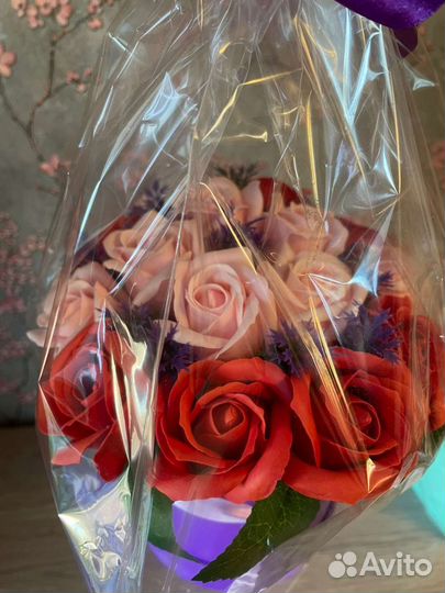 Букет из мыльных роз