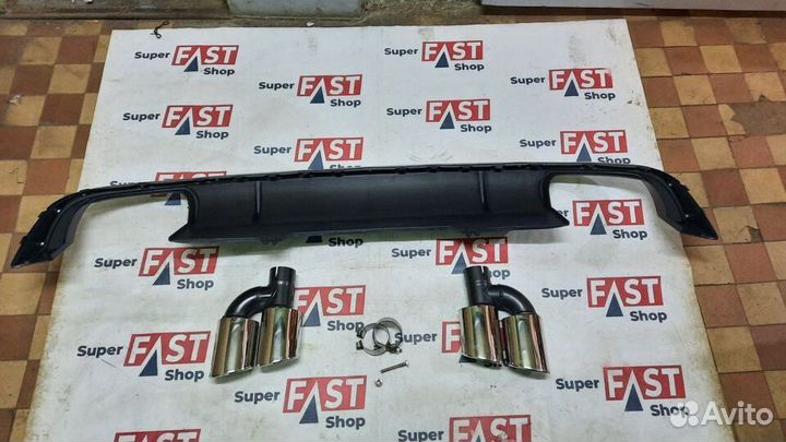 Диффузор заднего бампера с насадками audi a4 s4 b9