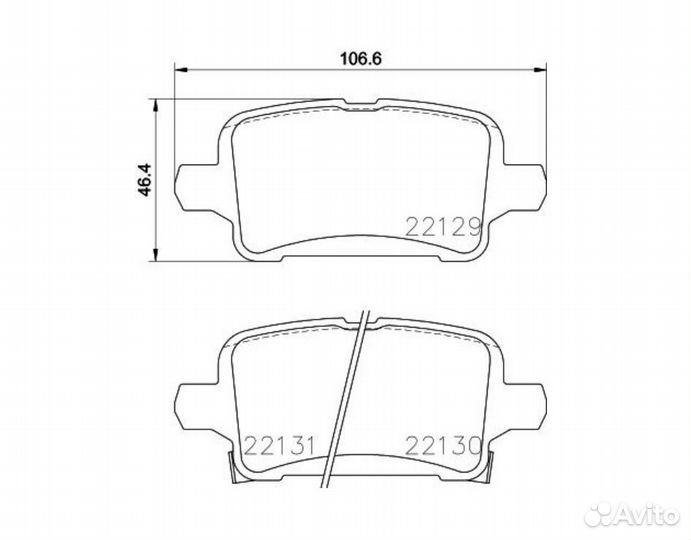 Колодки задние Cruze 15-19 / Volt 10-19 /Astra K