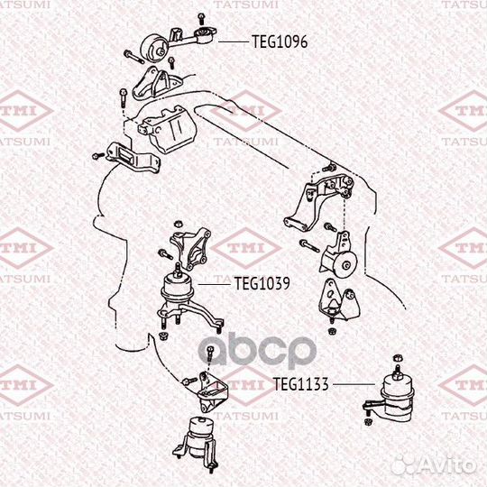 Опора двигателя левая TEG1133 tatsumi