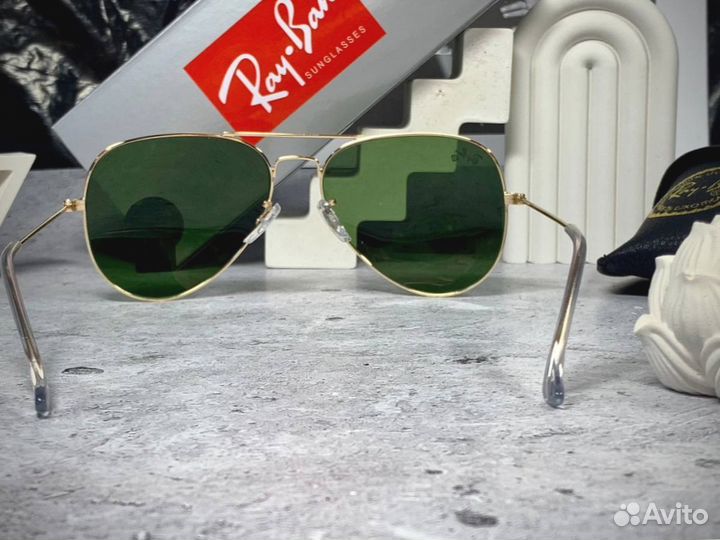 Очки Ray Ban Aviator золотые