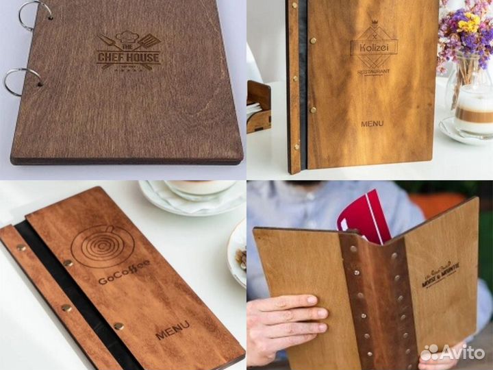 Деревянное меню на заказ в Рязани