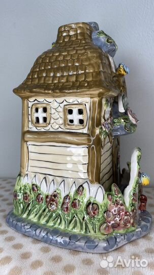 Домик подсвечник керамический