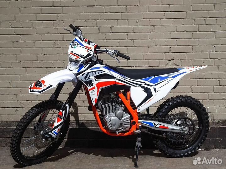 Мотоцикл Kayo K4 MX оранжево-синий