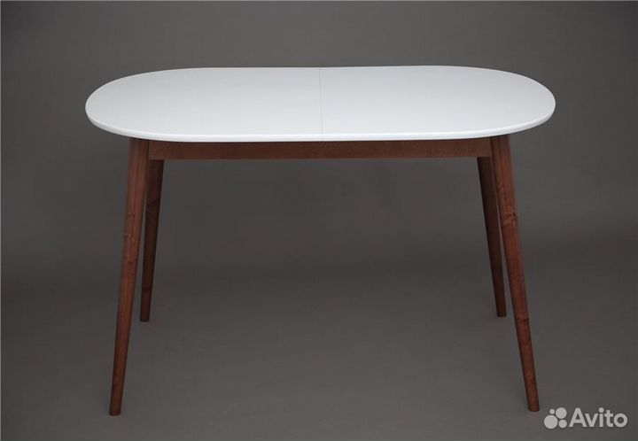 Стол овальный Алиса-1200 белый темный раздвижной