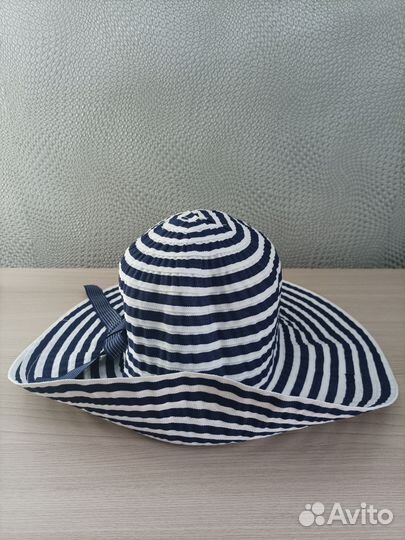 Шляпка-панамка пляжная в полоску размер 55-56