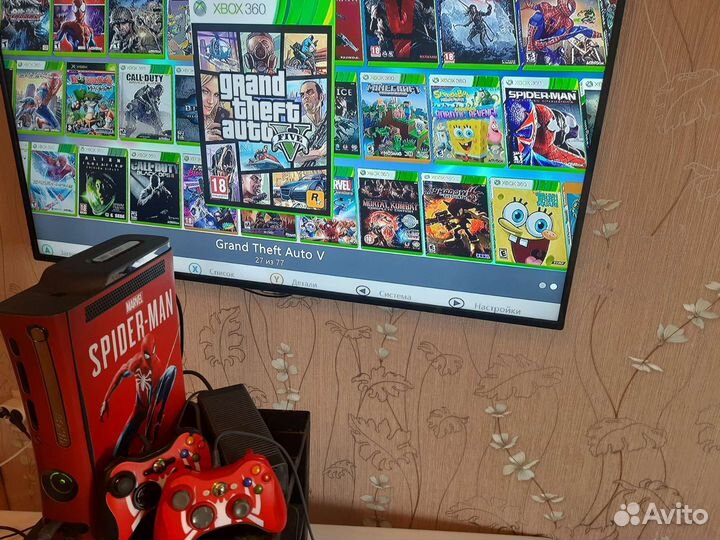 Xbox 360 Elite Spider-Man Edition +74 игры