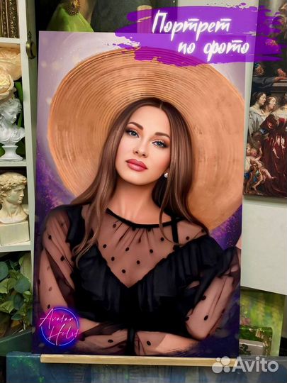 Портрет по фото на холсте на заказ Красноярск