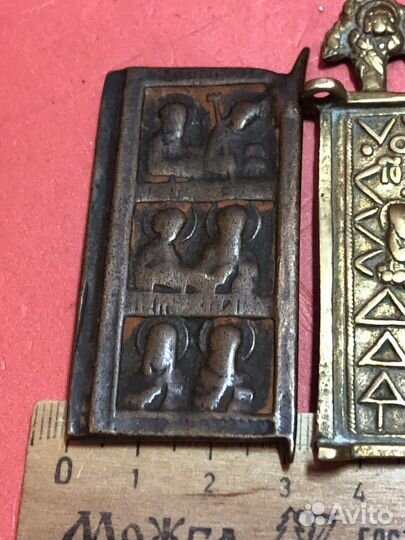 Старинные латунные створки от складней