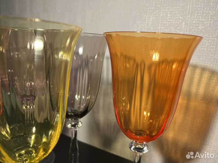 Бокалы, Фужеры Богемия цветное стекло
