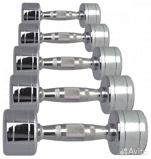 Набор хромированных гантелей от 1 до 10 кг