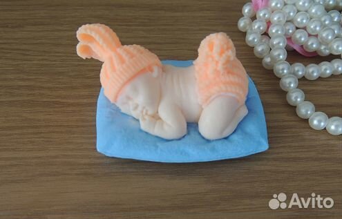 Силиконовая форма для мыла Малыш на подушке