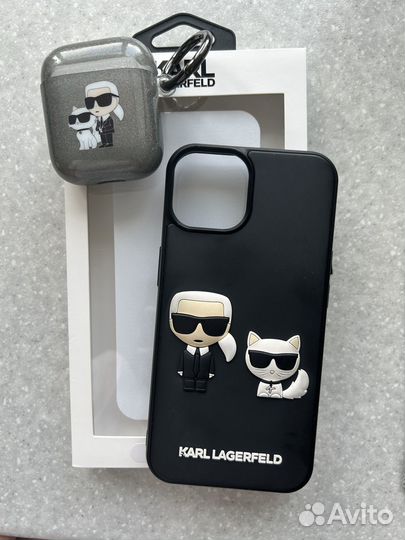 Чехлы Karl Lagerfeld на iPhone 14 и AirPods 1/2