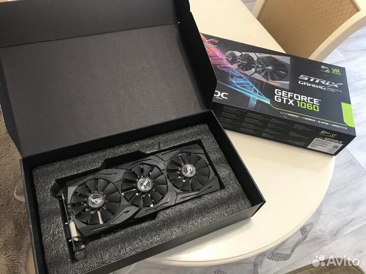 Видеокарта gtx 1060 6gb asus strix
