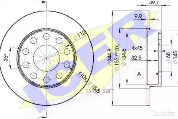 Icer 78BD36372 78BD3637-2 к-кт дисков тормозных за