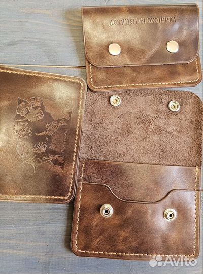 Обложка для охотничьих документов (кабан)