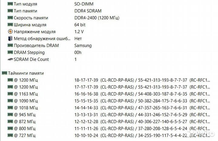 Оперативная память Samsung Sodimm DDR4 4gb x 2 шт