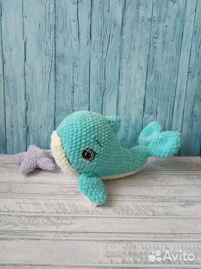 Китенок, кит. Вязаные игрушки