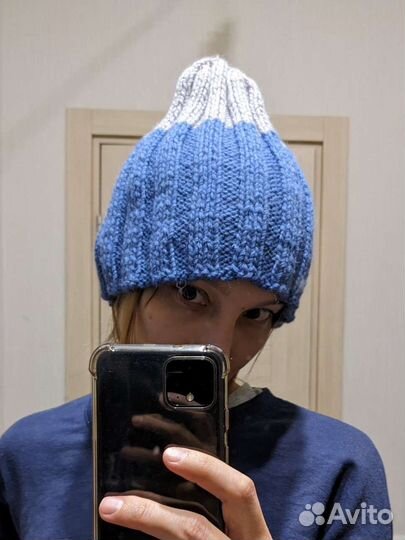 Шапка бинни ручной работы. Шерсть