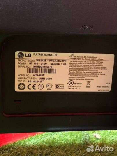 Монитор lg w2242s (Яс 34174)