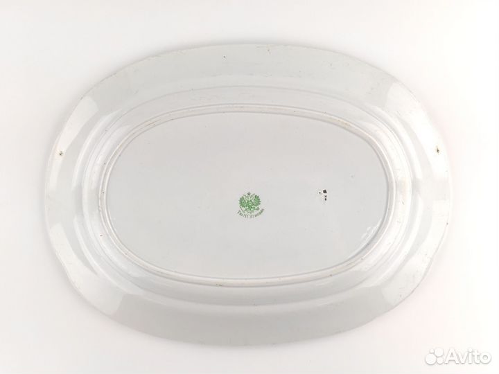 Блюдо с розовым ободком Кузнецова