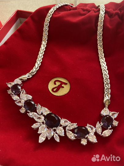 Колье Florange с золотым напылением и аметистами