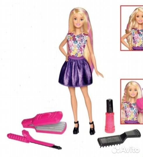 Кукла barbie mattel + Набор Барби цветные локоны