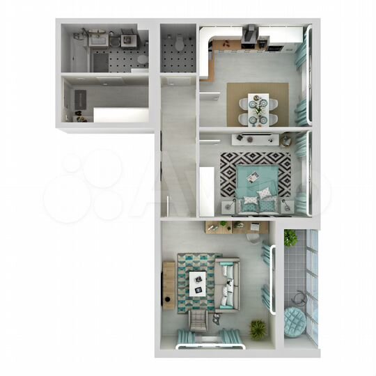 2-к. квартира, 65,3 м², 2/11 эт.