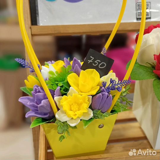 Букеты из мыла, подарок на 8 марта, тюльпаны