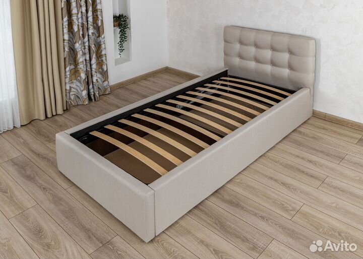 Кровать 80х200 с подъемным механизмом бежевая