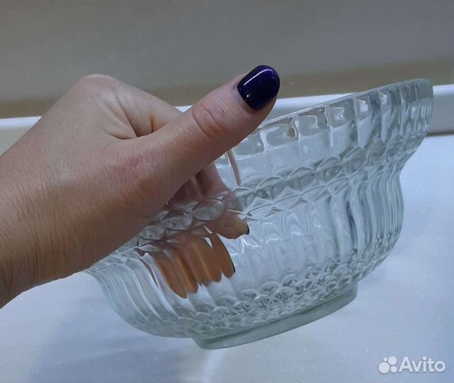 Большой салатник СССР стекло