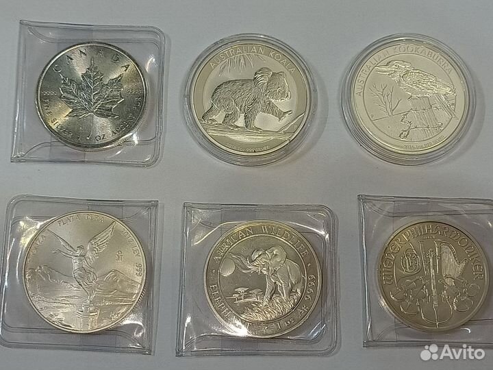 Монеты инвестиционные серебро Ag999 / Ag9999