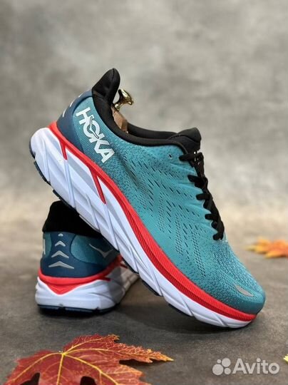 Hoka clifton 8 беговые бирюзовые разм. 45