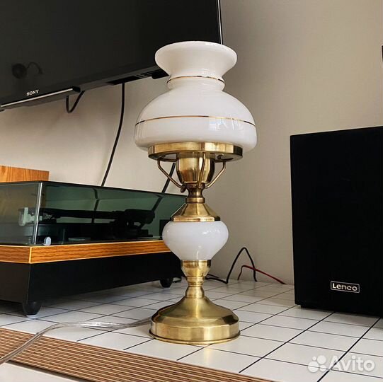 Лампа настольная керосинка винтаж Польша 80е