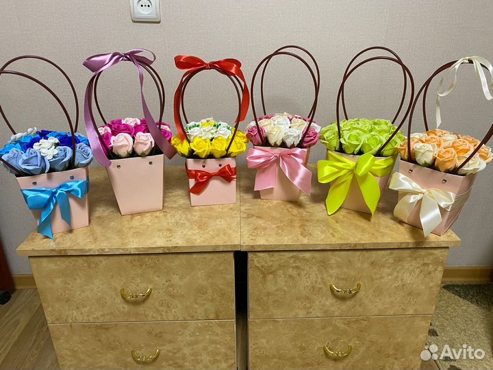 Букет из мыльных цветов