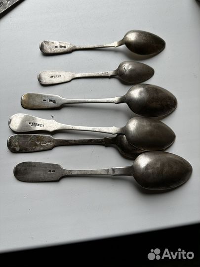 Ложки серебро 84 пр С годовыми клеймами