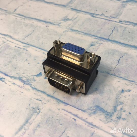 Адаптер переходник угловой VGA черный