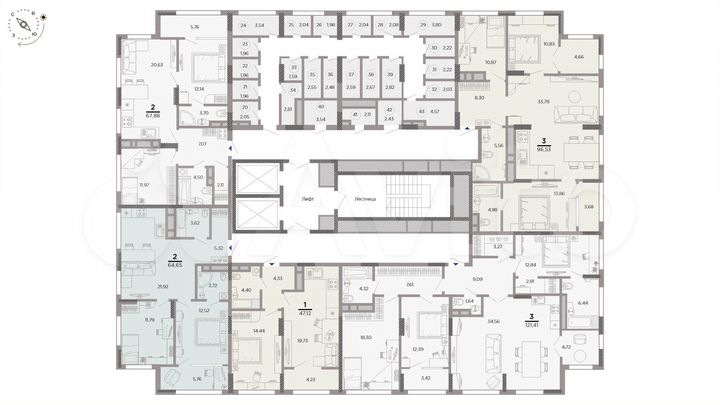 3-к. квартира, 121,4 м², 25/25 эт.