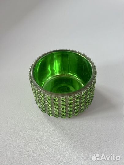 Подсвечник под чайную свечу зеленый новый