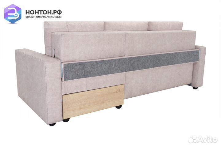 Диван угловой тик-так Гамбург светло-серый