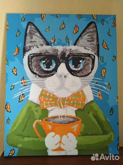 Картины: Кот, Лебеди на пруду