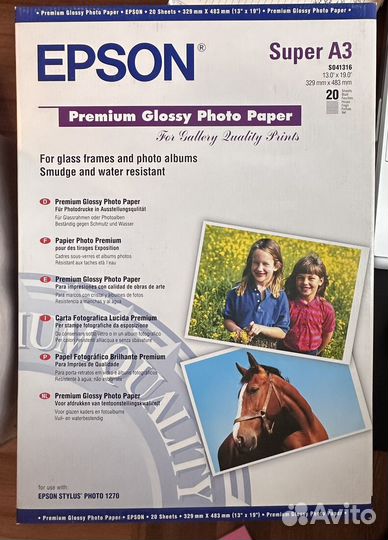 Бумага epson Premium Glossy Photo Paper A3+