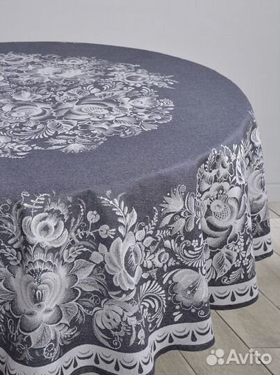 Скатерть жаккардовая т-синяя