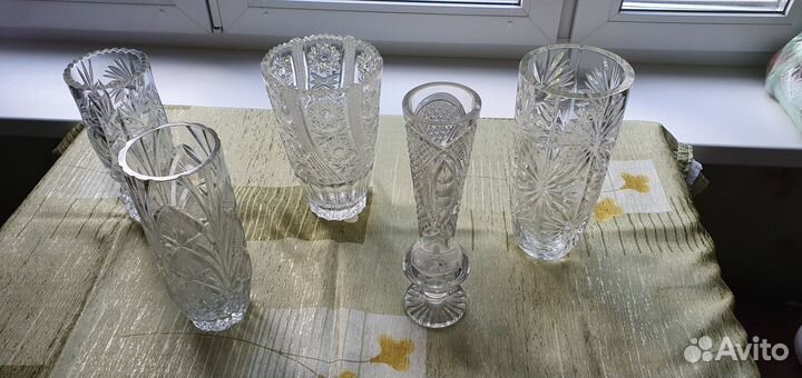 Ваза для цветов б/у хрустальная