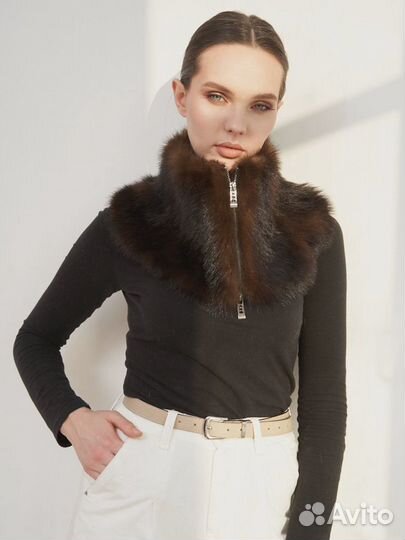 Воротник стола натуральный мех