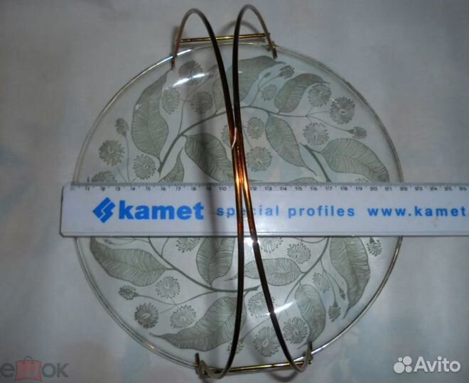 Набор блюдо для торта- пирожных стекло пантография